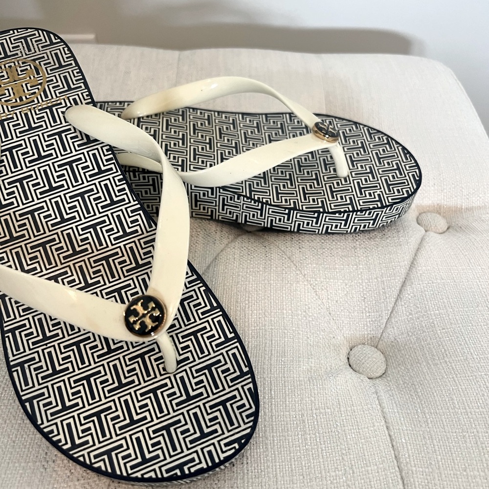 Tory Burch wedge flip flops